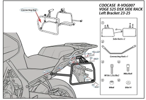 SOPORTE BAULERAS LATERALES VOGE 525DSX 23/25 COOCASE PORTA ALFORJAS
