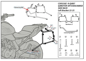 SOPORTE BAULERAS LATERALES QJMOTOR SRT 550SX/600SX 22/25 COOCASE PORTA ALFORJAS
