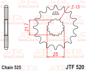 PI�ON JT TRIUMPH TIGER/STREET GSX-R600 16D
