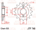 PI�ON JT DUCATI DESERT X 23-25 MULTI 17-21 15D