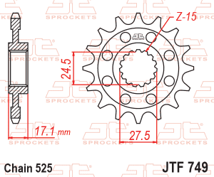 PI�ON JT PANIGALE DIAVEL MULTI V4 16D
