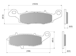 PRO TECH VERSYS KLE 650 ER-6N-NINJA EX650R-VN900 Vstrom 650/100 SV650 (FA231/259) - PASTILLA DE FREN
