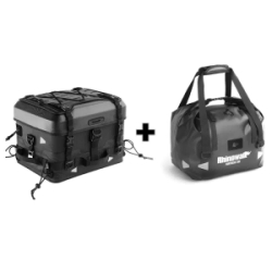 BOLSO TRASERO RIGIDO + BOLSO ESTANCO 36L FORTRESS SERIES X BLACK RHINOWALK