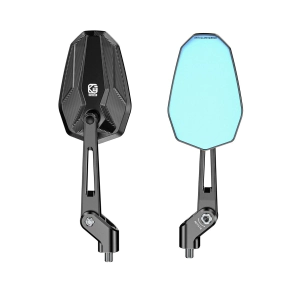 ESPEJOS SQUARE MANUBRIO REBATIBLE BLUE ALU 6063 CNC HD ANTI-FOG ANTI-REFLEX HIDR�FOGO UNIVERSAL KEWI