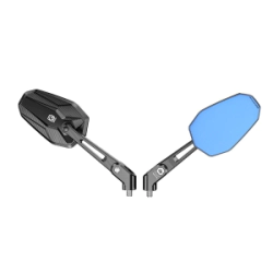 ESPEJOS SQUARE MANUBRIO REBATIBLE BLUE ALU 6063 CNC HD ANTI-FOG ANTI-REFLEX HIDR�FOGO UNIVERSAL KEWI
