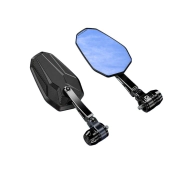 ESPEJOS SQUARE PU�OS REBATIBLE BLUE ALU 6063 CNC HD ANTI-FOG ANTI-REFLEX HIDR�FOGO UNIVERSAL KEWIG