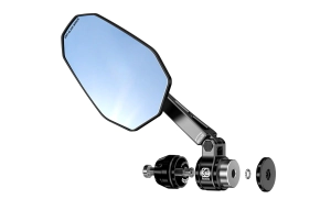 ESPEJOS SQUARE PU�OS REBATIBLE BLUE ALU 6063 CNC HD ANTI-FOG ANTI-REFLEX HIDR�FOGO UNIVERSAL KEWIG