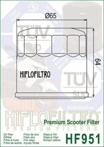 FILTRO ACEITE HIFLO T-MAX 530/560 SCOOTER TMAX HON/YAM