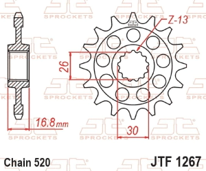 PI�ON JT XL750 TRANSLAP 23/24 CB750 HORNET 23/25 16D HONDA