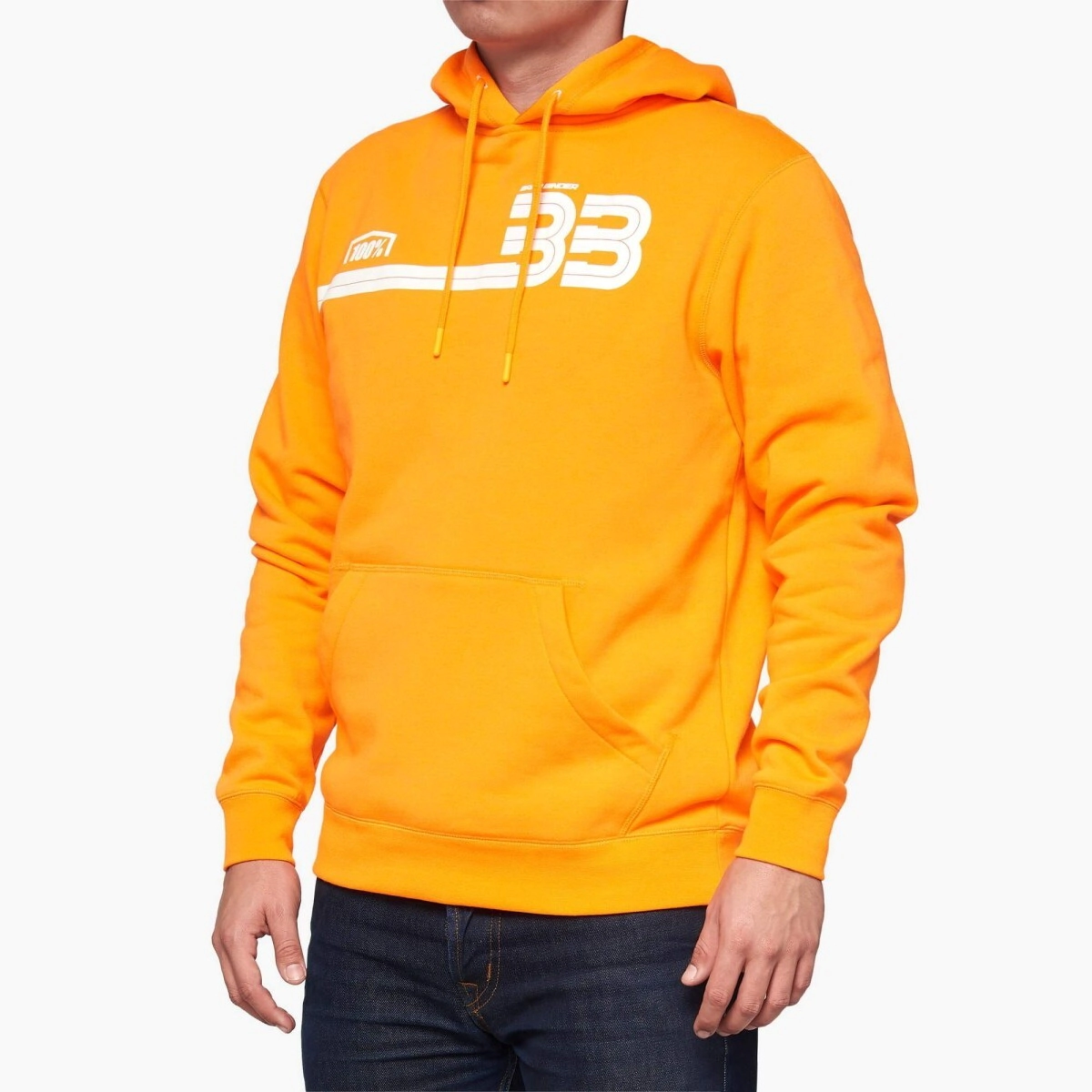 BUZO BB33 PO KP Hooded Pullover Sweatshirt -Fluo Orange - S