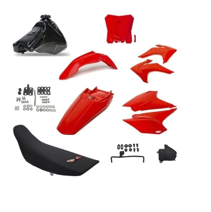 KIT COMPLETO ADAPTACION KIT+ PORTA NUMERO + TANQUE + ASIENTO + KIT DE FIJACION XR 250 / XR 200 / SIM