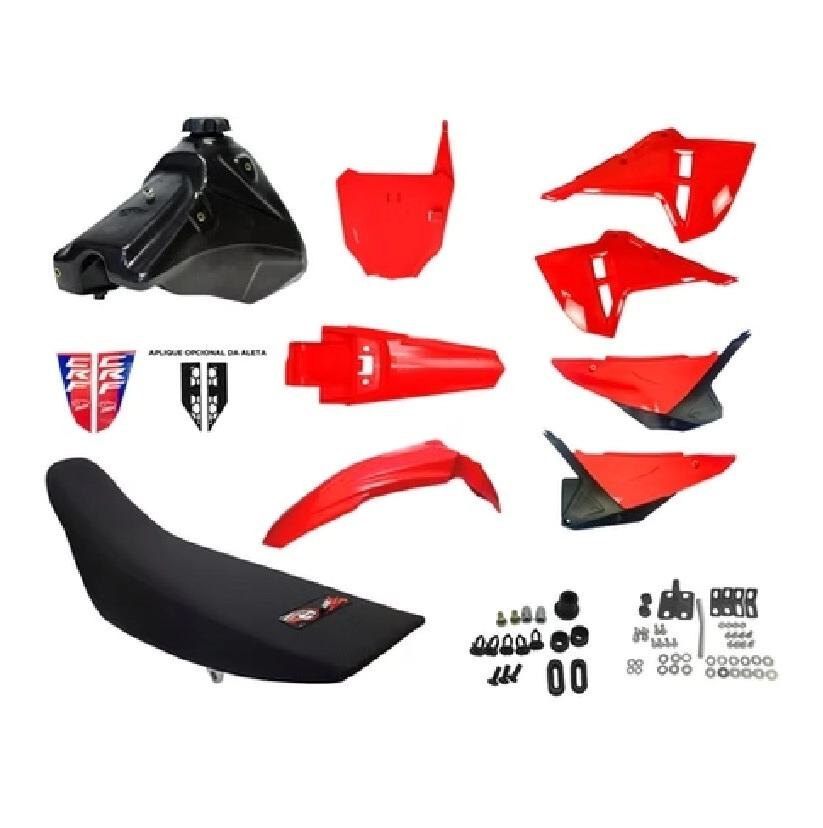 KIT COMPLETO ADAPTACION  CRF230F/TORNADO XR 250/FALCON/DT 180/200/XTZ 125/XT 225/LANDER ROJO AMX