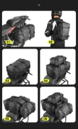 MOCHILA & BOLSO TRASERO MODULAR IMPERMEABLE 30L BLACK RHINOWALK