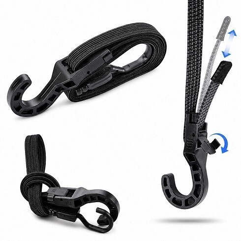 TENSOR ELASTICO PLANO REGULABLE ESTIRA HASTA 1.5M NEGRO PROTEAM