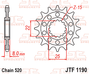PI�ON JT TRIUMPH OFF ROAD TF250 / TF450 13D
