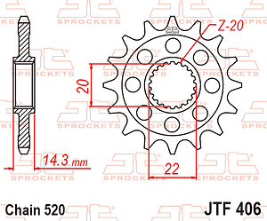 PI�ON JT DUCATI MULTISTRADA PANIGALE Y DIAVEL V4 1103/1158 16D