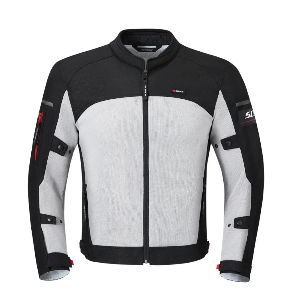 CHAQUETA CON PROTECCION CE PRIMAVERA/VERANO BLACK/GREY SCOYCO- M