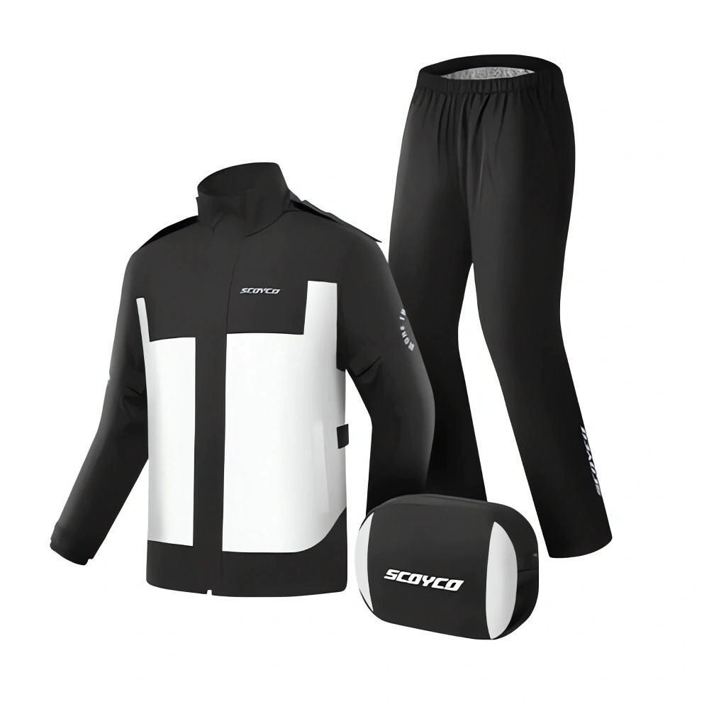 CONJUNTO CHAQUETA Y PANTALON IMPERMEABLES BLACKWHITE SCOYCO- XXL