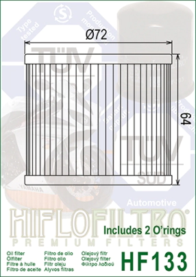 FILTRO ACEITE HIFLO GS250 A 1150/BANDID400