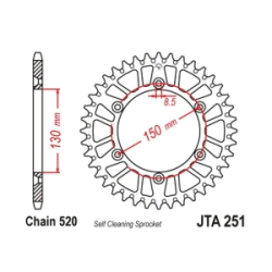 CORONA JT ALU YZ/WR 250 10/23 YZ 450 05/06 51D ALUMINIO