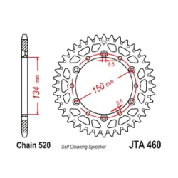 CORONA JT ALU KX/KDX 125 A 500 / RMZ 250 82/10 48D ALUMINIO