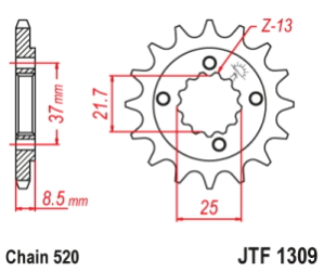 PI�ON JT TRX 400 XR 600 93/14 POLARIS 500 03/07 14D