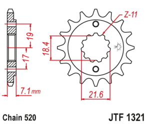 PI�ON JT XR 250 96/07 CRF 250 19/23 13D