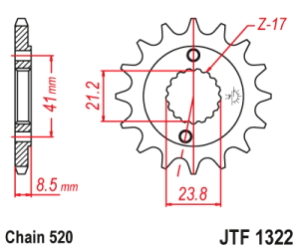 PI�ON JT XR/TRX 400 96/04 NX FALCON 15D
