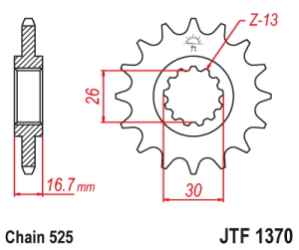 PI�ON JT CBR 600/900/1000 CRF 1000 99/23 AFRICA TWIN 16D