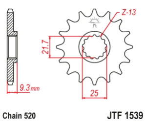 PI�ON JT NINJA VERSYS 300/400 13/25 KLX 300 14D