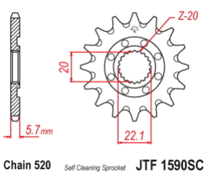 PI�ON JT YZ 125 WR/YZ 250 01/23 GAS GAS 11/15 13D AUTO LIMPIANTE