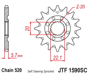 PI�ON JT WR 250 10/14 14D AUTO LIMPIANTE