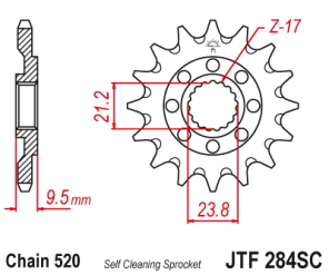 PI�ON JT CR 250 92/08 CRF 250 22/23 CRF 450 02/23 TRX 450 06/14 13D AUTO LIMPIANTE