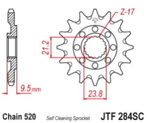 PI�ON JT CR 250 92/08 CRF 250 22/23 CRF 450 02/23 TRX 450 06/14 13D AUTO LIMPIANTE