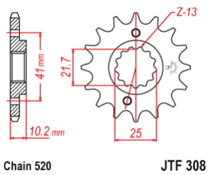 PI�ON JT NX 650 89/01 TENERE 660 04/15 MT-03 06/12 15D
