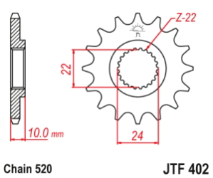 PI�ON JT BMW 650 GS/ST/DAKAR 94/05 16D