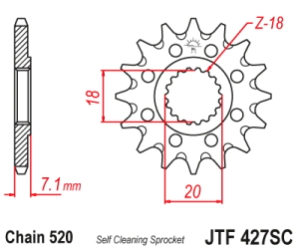 PI�ON Autolimpiante JT RM 125 - RM-Z 250 12D
