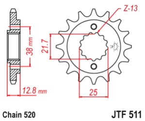 PI�ON JT KLR/KLX 650