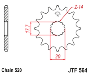 PI�ON JT 125 EC - YZ 125 - DT 200 13D