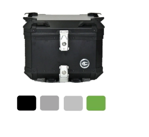 TOP CASE ALU 32L MINI FULL BLACK COOCASE ALUMINIO 1,5mm + DIVISOR Y ELASTICOS