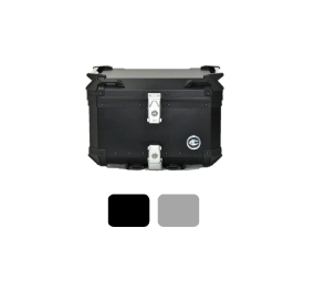 TOP CASE ALU 32L MINI FULL BLACK COOCASE ALUMINIO 1,5mm + DIVISOR Y ELASTICOS